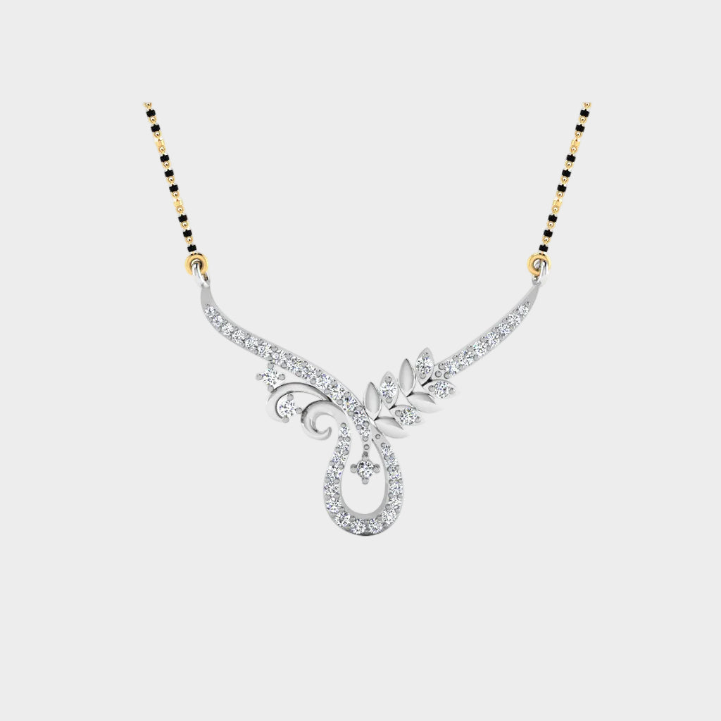 0.28 Ct Lab Diamond Mangalsutra In 18K White Gold Refined